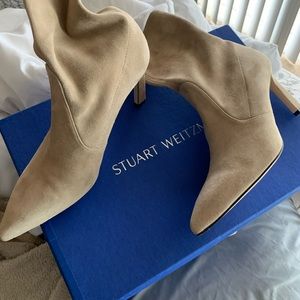 STUART WEITZMAN RAPTURE 75 SUEDE BOOTIES